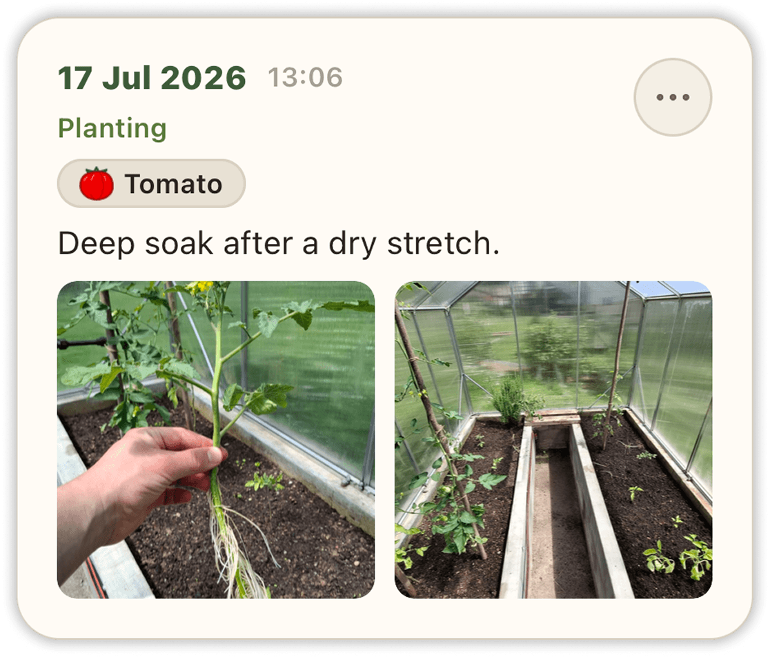 Journal entry — watering note